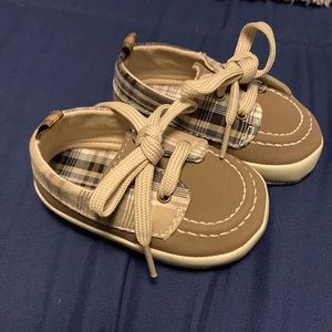 Infant Brown and Blue Size 2 Shoe pair